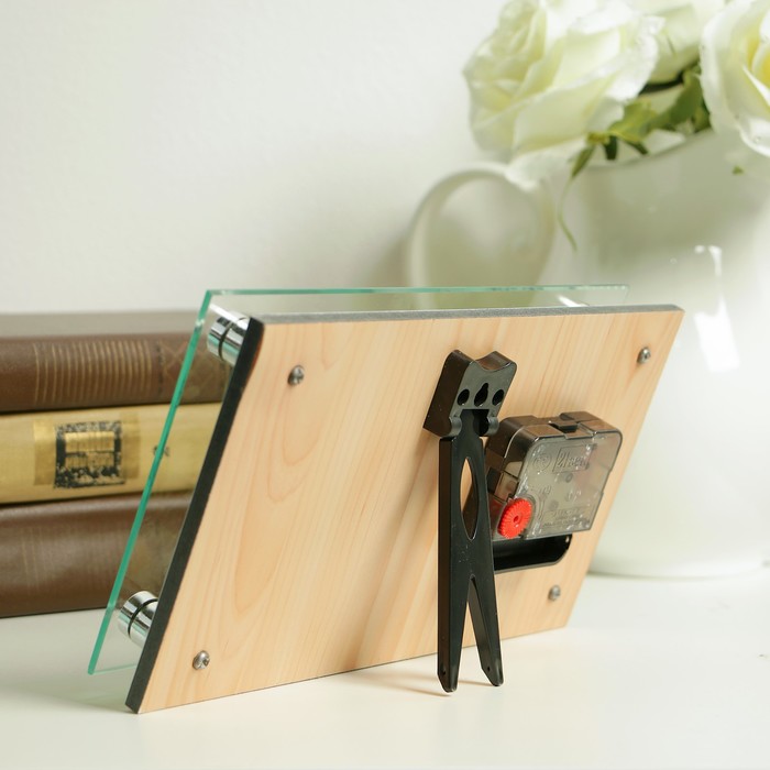 Часы настольные прямоугольные "Ромашки", 13х23 см микс