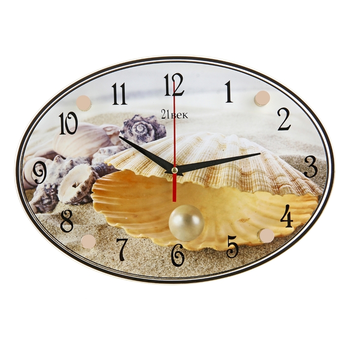 Часы настенные овальные "Жемчужина", 24х34 см микс