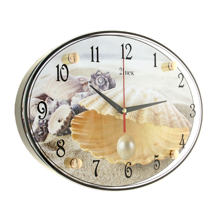 Часы настенные овальные "Жемчужина", 24х34 см микс