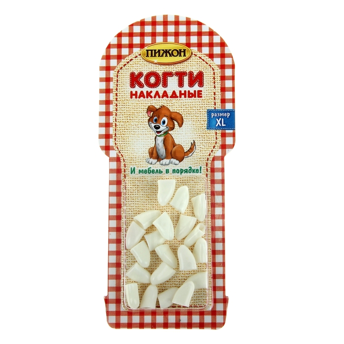 Накладные когти для собак, набор 20 шт, размер XL, белые