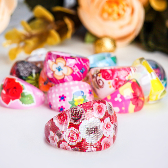 Кольцо детское "Выбражулька" цветочное ассорти, размер МИКС, цвет МИКС
