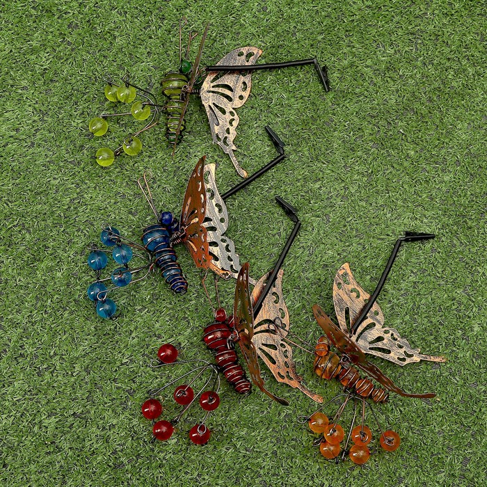 Декор садовый на пружине "Бабочка" микс