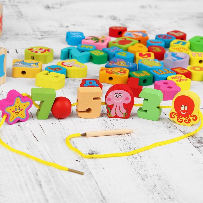 Шнуровка в банке "Мы познаём мир", 60 элементов, цвета МИКС