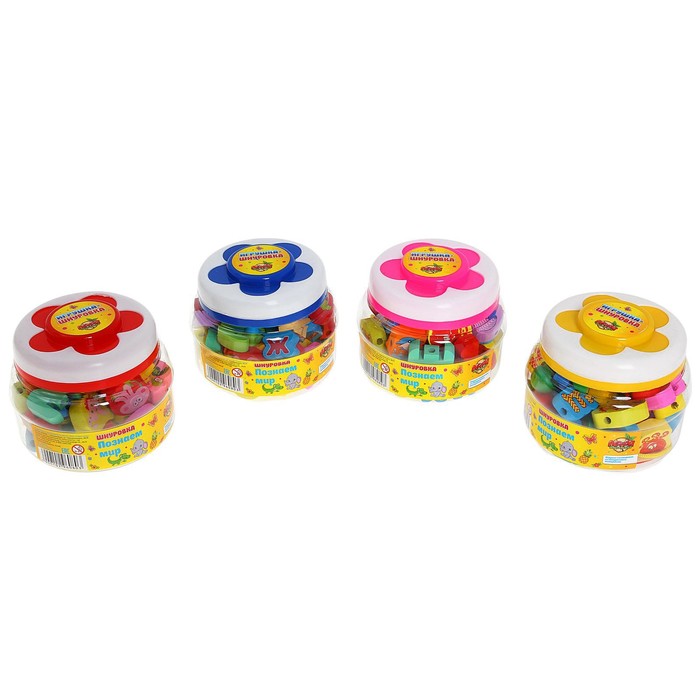 Шнуровка в банке "Мы познаём мир", 60 элементов, цвета МИКС