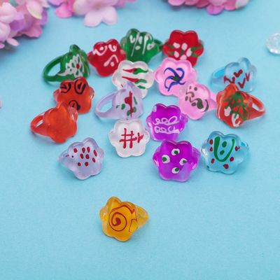 Кольцо детское "Выбражулька" цветочная абстракция, размер МИКС, цвет МИКС