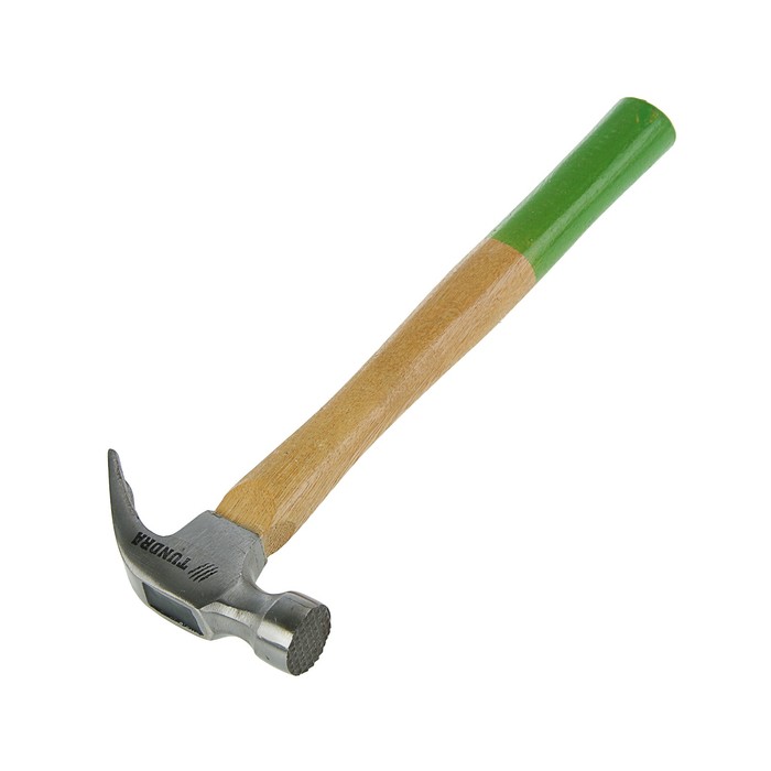 Молоток-гвоздодер "TUNDRA basic" деревянная рукоятка, круглый боек, 250 г