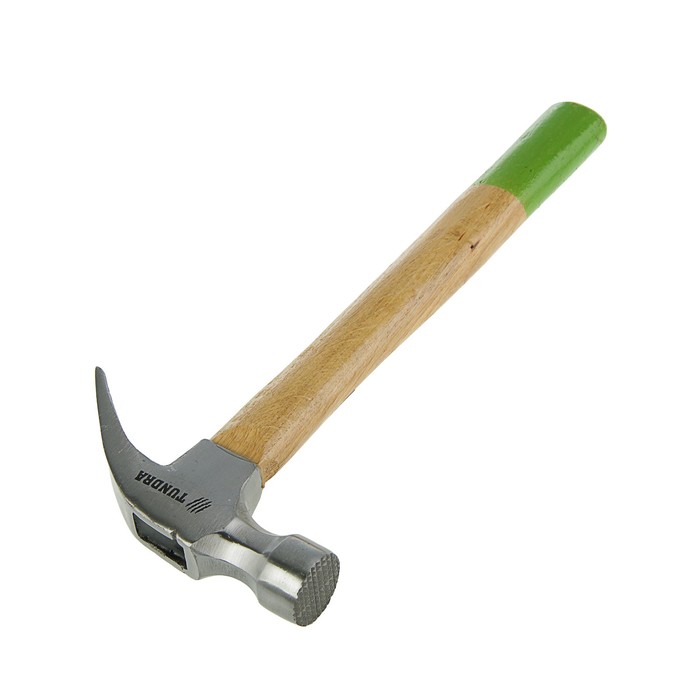 Молоток-гвоздодер "TUNDRA basic" деревянная рукоятка, круглый боек, 750 г