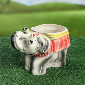 

Фигурное кашпо "Слон", разноцветное, керамика, 1.5 л