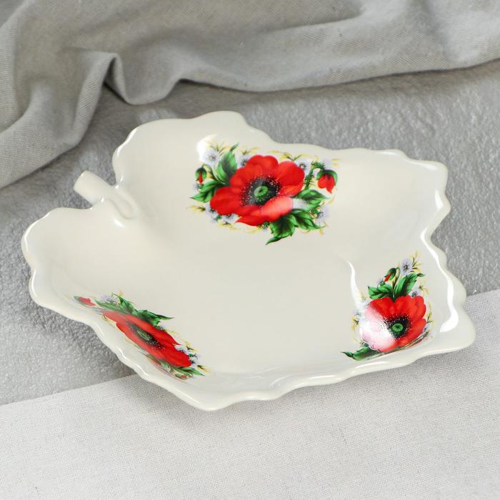 Блюдо "Лист" деколь, микс