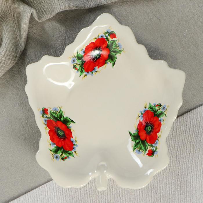 Блюдо "Лист" деколь, микс