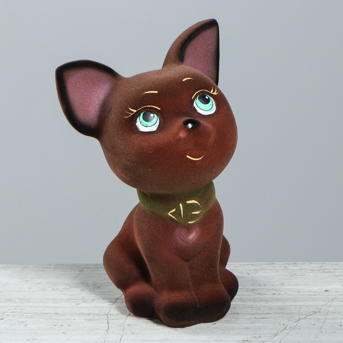 Копилка "Гаврик" флок, коричневая