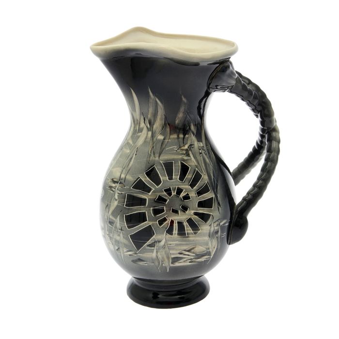 Ваза "Кувшин" дельфин, чёрная