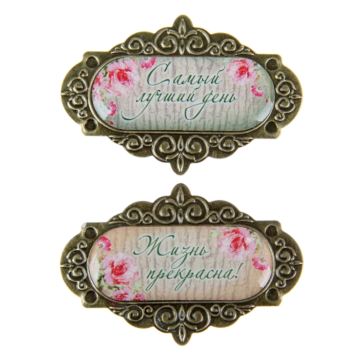 Набор декоративных элементов "Жизнь прекрасна", 2 шт.