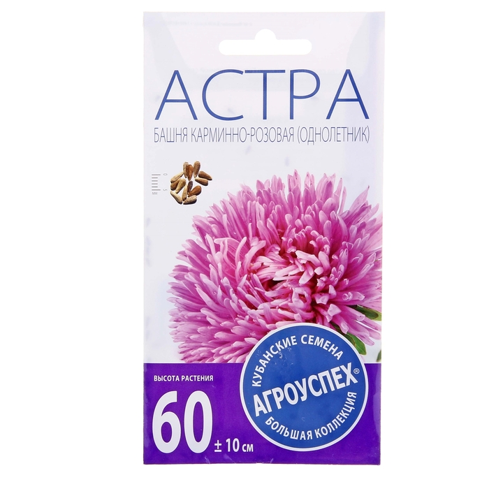 Семена цветов Астра Башня карминно-розовая, О, 0,3г
