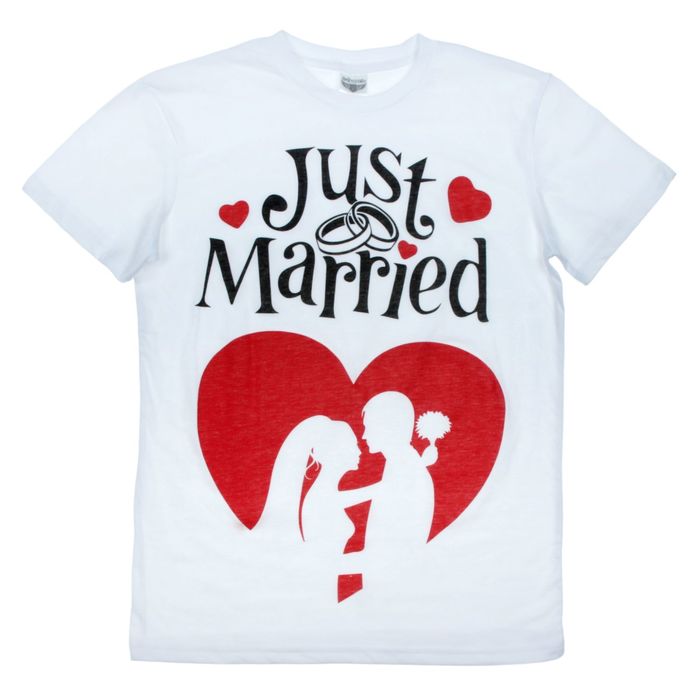 Футболка мужская "Collorista" Just Married р-р. XXL(54-56) 95% хлопок 5% эластан, трикотаж