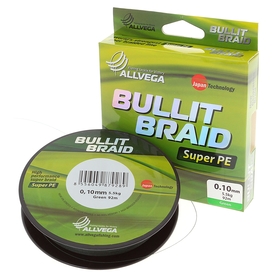

Леска плетёная Allvega Bullit Braid dark green 0,10, 92 м
