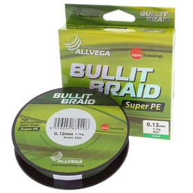 

Леска плетёная Allvega Bullit Braid dark green 0,12, 92 м