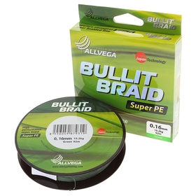 

Леска плетёная Allvega Bullit Braid dark green 0,16, 92 м