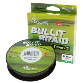 

Леска плетёная Allvega Bullit Braid dark green 0,20, 92 м