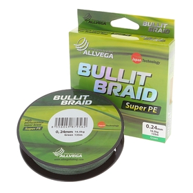 

Леска плетёная Allvega Bullit Braid dark green 0,24, 135 м