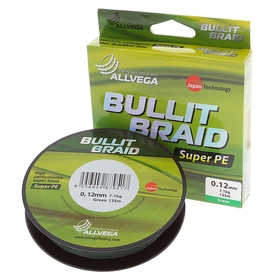 

Леска плетёная Allvega Bullit Braid dark green 0,12, 135 м