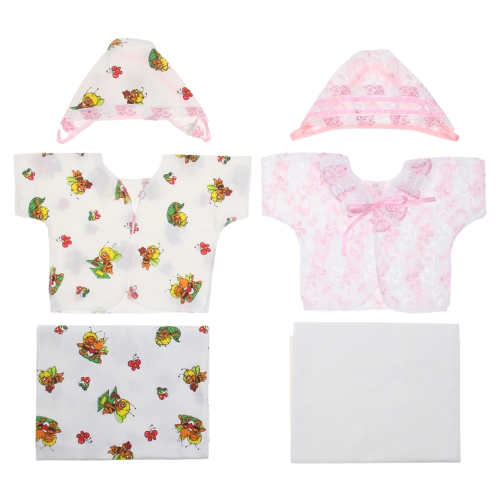 Комплект на выписку демисезонный "Егоза", 8 предметов, цвет бело-розовый