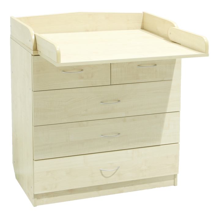 Комод детский пеленальный, 5 выдвижных ящиков, цвет клён