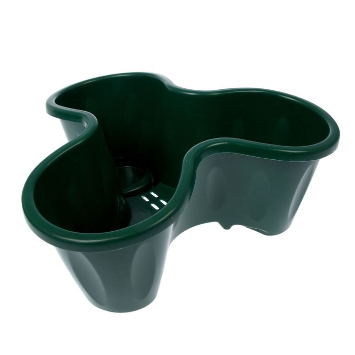 Кашпо многоярусное, 1 ярус, цвет темно-зеленый