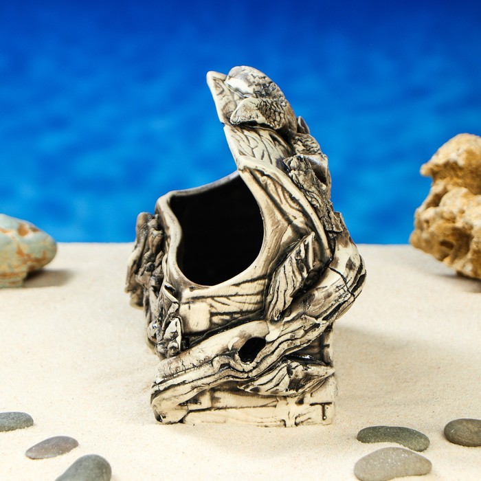 Декорации для аквариума "Сундук большой" микс