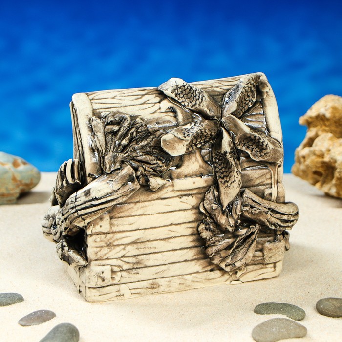 Декорации для аквариума "Сундук большой" микс