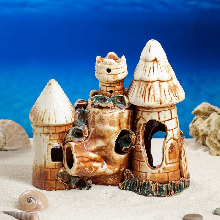 Декорации для аквариума "Башни на утесе" микс