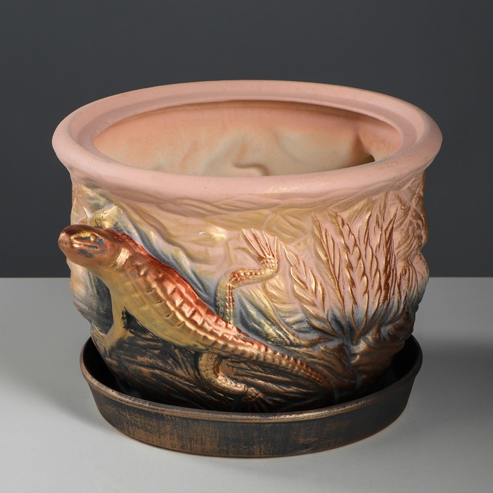 Кашпо "Ящерица" жёлтое, 6,5 л