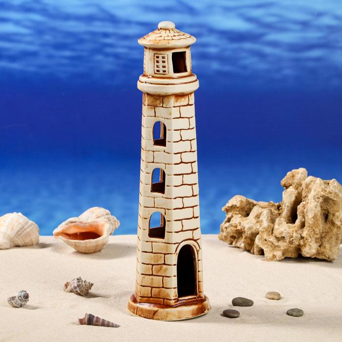 Декорации для аквариума "Маяк большой" микс