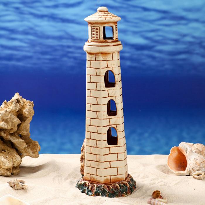 Декорации для аквариума "Маяк большой" микс