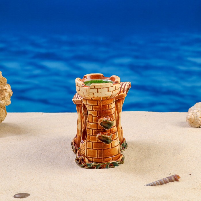 Декорации для аквариума "Башня с пнём"