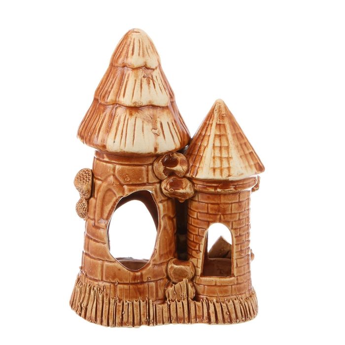 Декорации для аквариума "Замок двойной" микс