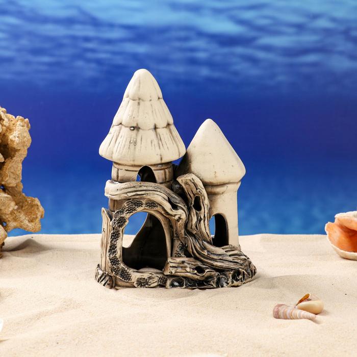 Декорации для аквариума "Замок двойной" микс