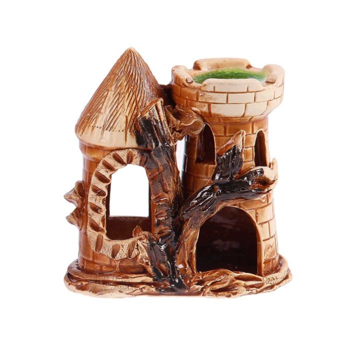 Декорации для аквариума "Замок двойной" микс