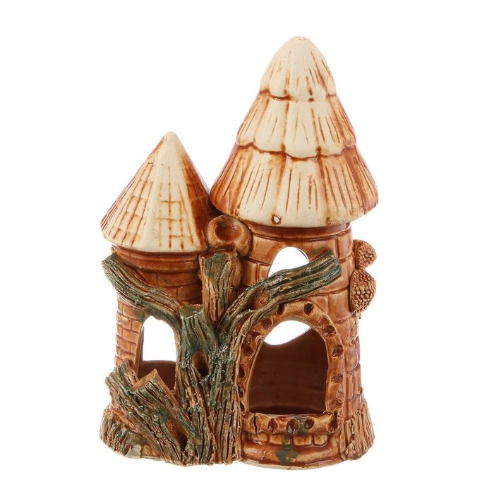 Декорации для аквариума "Замок двойной" микс