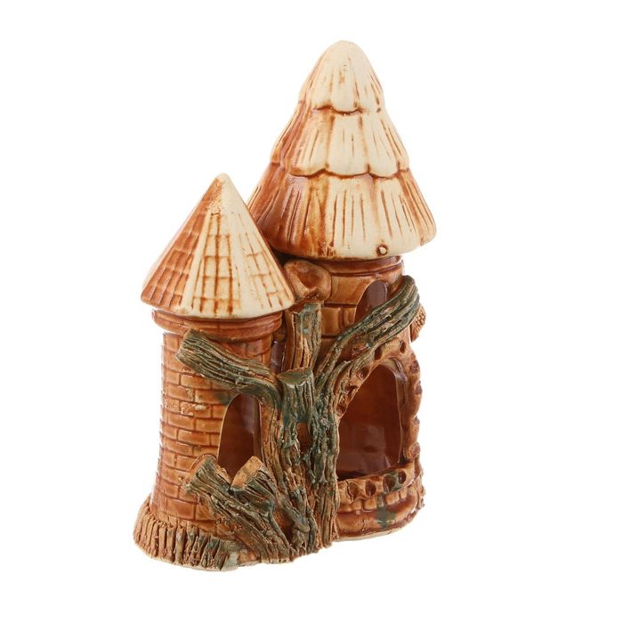 Декорации для аквариума "Замок двойной" микс