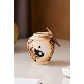 

Ваза керамическая "Шар", настольная, бежевая, 9 см, микс