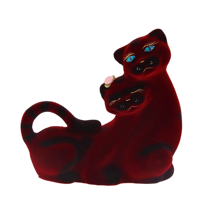 Копилка "Пара" малая, бордовая, флок