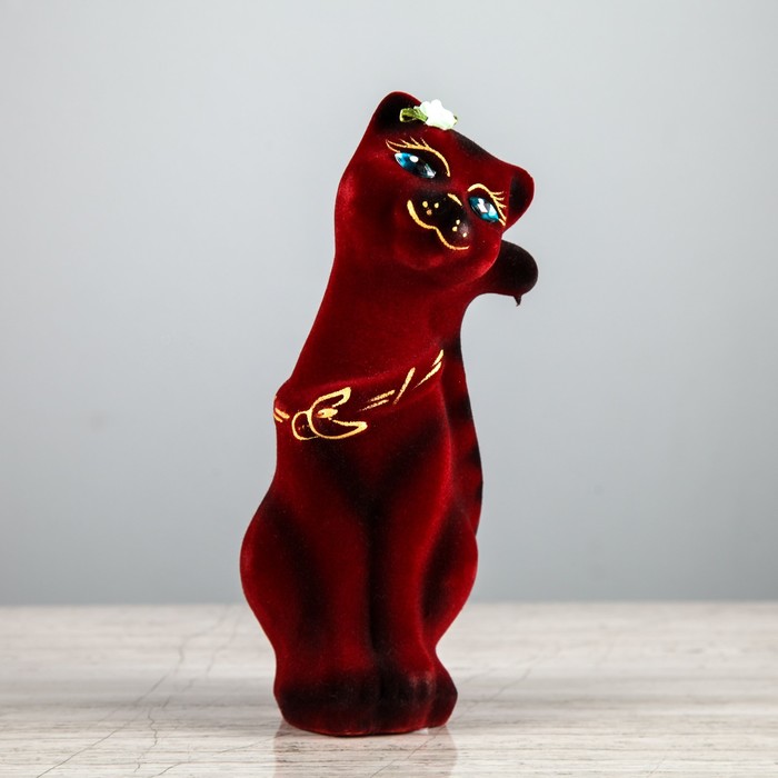 Копилка "Том" флок, бордовая