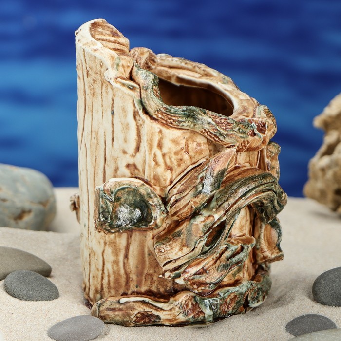 Декорации для аквариума "Пень маленький" микс