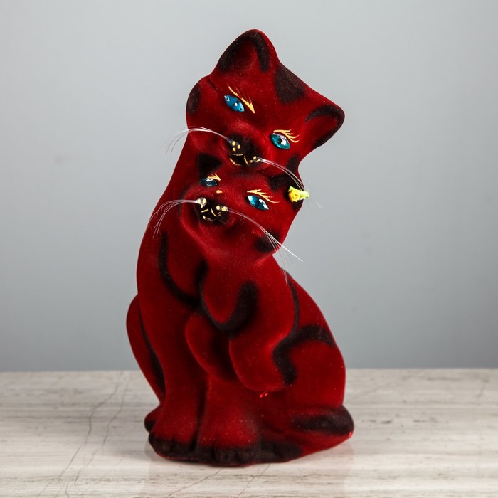 Копилка "Пара" средняя, флок, бордовая