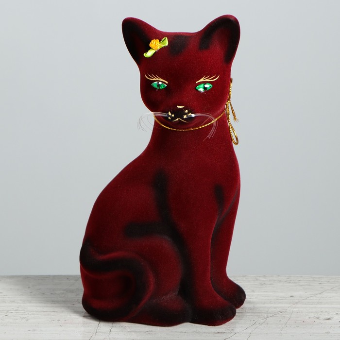 Копилка "Кошка Лиза" большая, бордовая