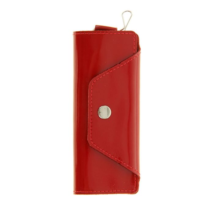 Ключница на кнопке, 6 карабинов, цвет красный