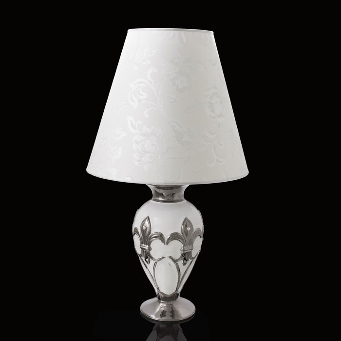 фото Лампа "морава",белая с серебром, керамика,17x17xh:35 см ahura