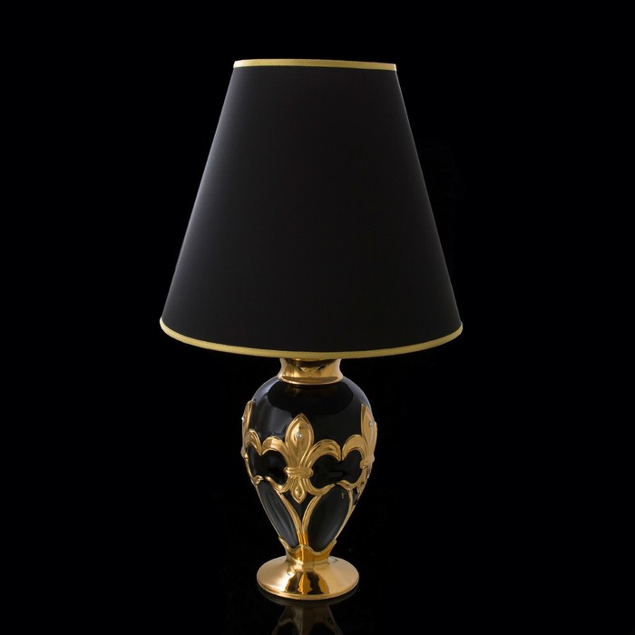лампа Морава,черная с золотом, керамика, 17x17xh:35 см