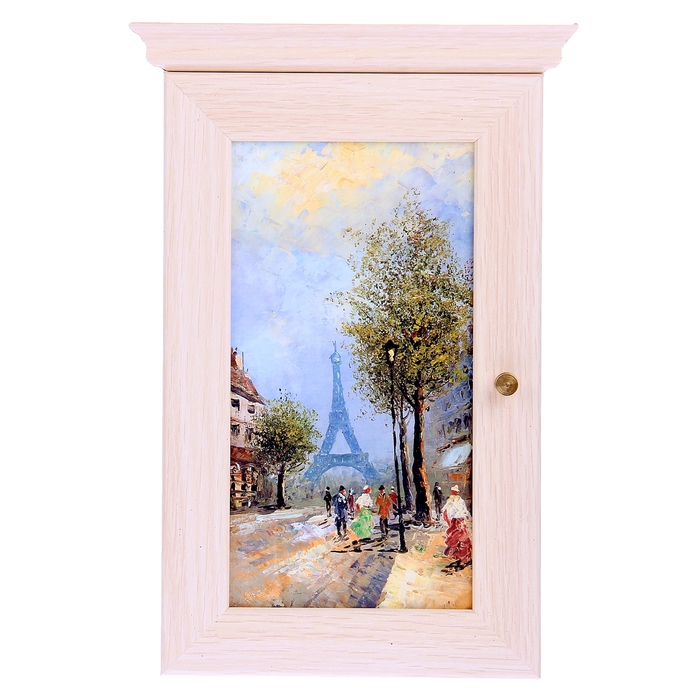 Ключница "Утро в Париже", выбеленный дуб